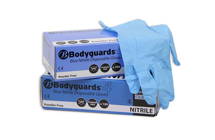 Blue Nitrile Powder Free Disposable Gloves (100 Per Box)