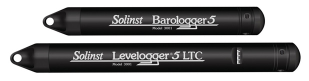 Product photo of the Levelogger 5 LTC and Barologger 5 both with top cap installed